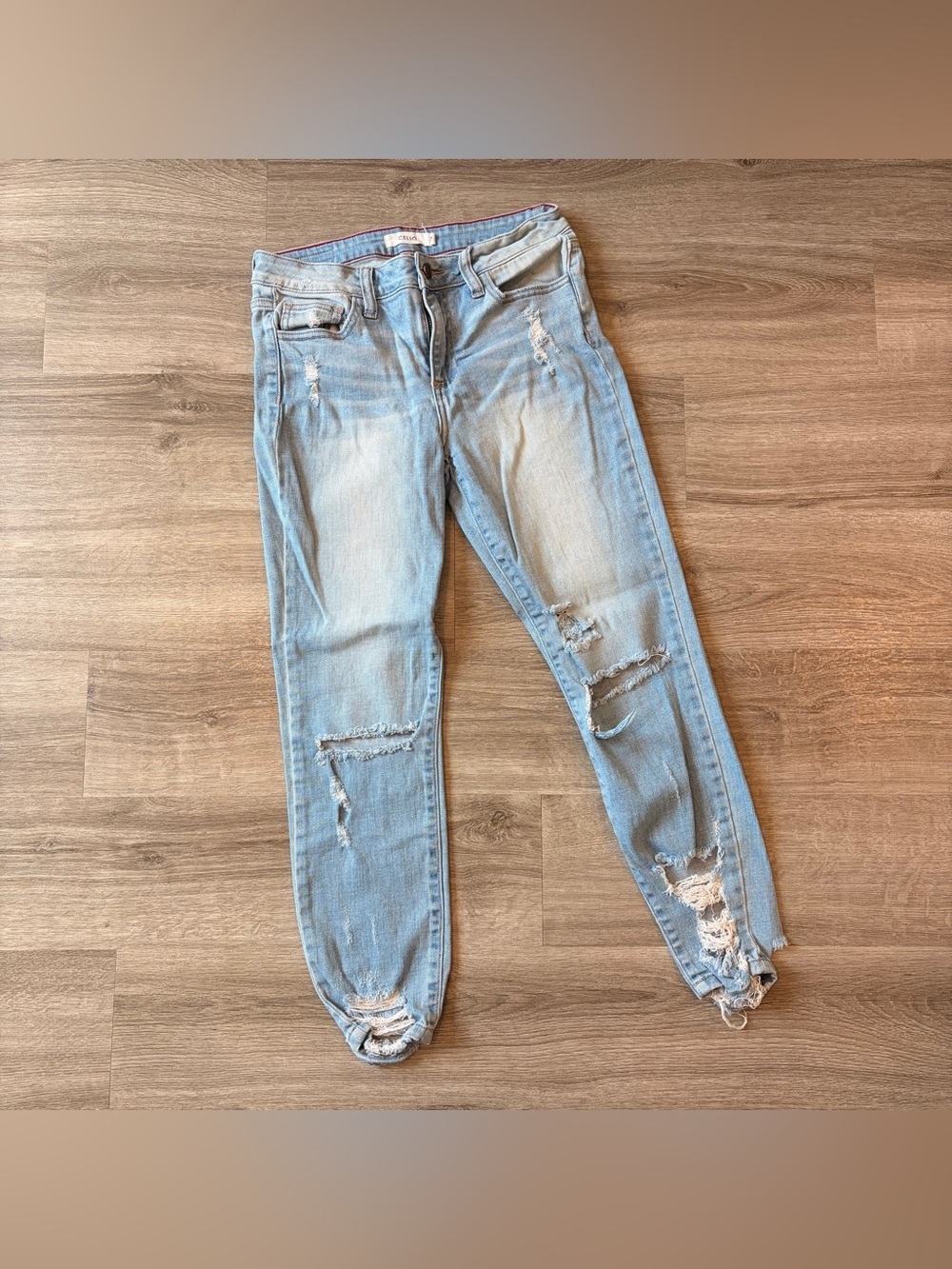 Cello distressed ankle denim jeans